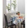 thumbnail image 4 of Blue Coastal Suqare Tablecloth - 54 x 54 Inch, Summer Beach Starfish Weeping Eucalyptus Retro Waterproof & StainResistant Tablecloth, Washable Oil-proof Table Cover for Dining/Party/Wedding/Buffet, 4 of 9