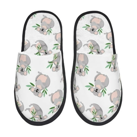 

House Slippers for Women and Men Pudgy Koala Comfy Fuzzy Bedroom Slippers Furry Home Shoes for Indoor Outdoor