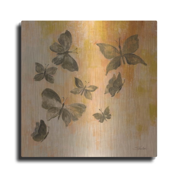 Luxe Metal Art 'Butterfly Silhouettes 1'  by Silvia Vassileva Metal Wall Art, 36" x 36"