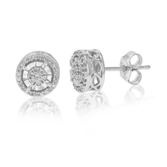 Vir Jewels 1/5 CTTW Lab Grown Diamond Composite Earrings in Sterling Silver With Push Backs For Women