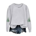 thumbnail image 5 of mgoYE Women Christmas Sweatshirt Christmas Light Sweatshirts Merry and Bright Xmas Long Sleeve Shirts Crewneck Pullover Tops(Light Gray,XL), 5 of 5