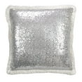 thumbnail image 1 of SARO LIFESTYLE Sequin + Sherpa Throw Pillow, 18", Silver, 1 of 4