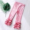 thumbnail image 2 of Zanarzt Flare Leggings for Girls Toddler Girls Ruffles Leggings Cotton Pants Kids Stretchy High Waist Legging Pink,1-2 Years, 2 of 9