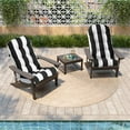 thumbnail image 5 of Pellebant Striped Thickened Chaise Lounge Cushion for Indoor/Outdoor Use, 52 x 20 x 4 inch, Water-Resistant & Fade-Resistant Patio Seat Pad, High Back Design (2-Pack, Black & White Stripes), 5 of 8