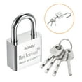 thumbnail image 5 of Uxcell 3'' Keyed Different Door Latch Hasp Lock 90 Degree with Padlock Screws, Silver, 5 of 6