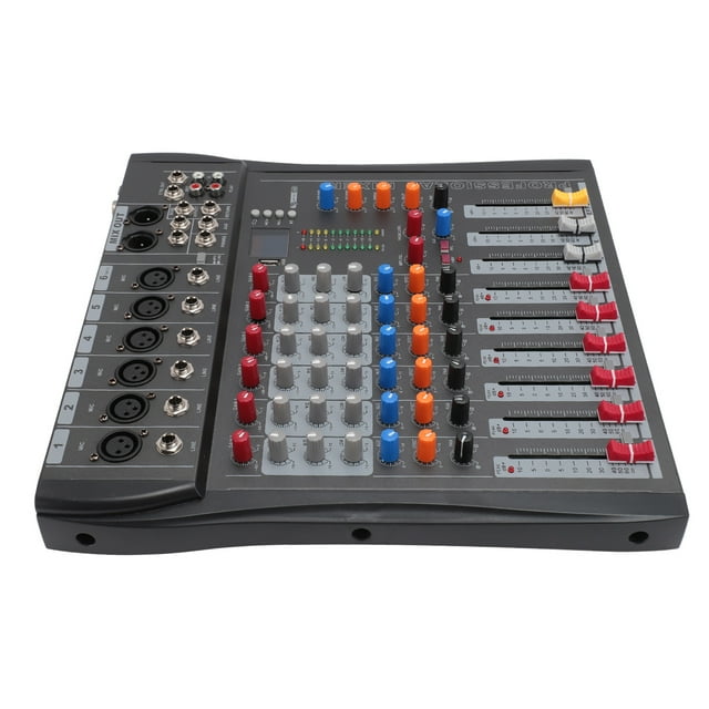 6 Channel Stereo Mixer, 100-240V Plug and Play 6 Channel Sound Mixer Professional for Recording for Studio US Plug