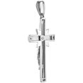 thumbnail image 2 of 1 9/16 inch Sterling Silver Cubic Zirconia Crucifix with Rays of Light Pendant Men Women Rhodium Finish, 2 of 3
