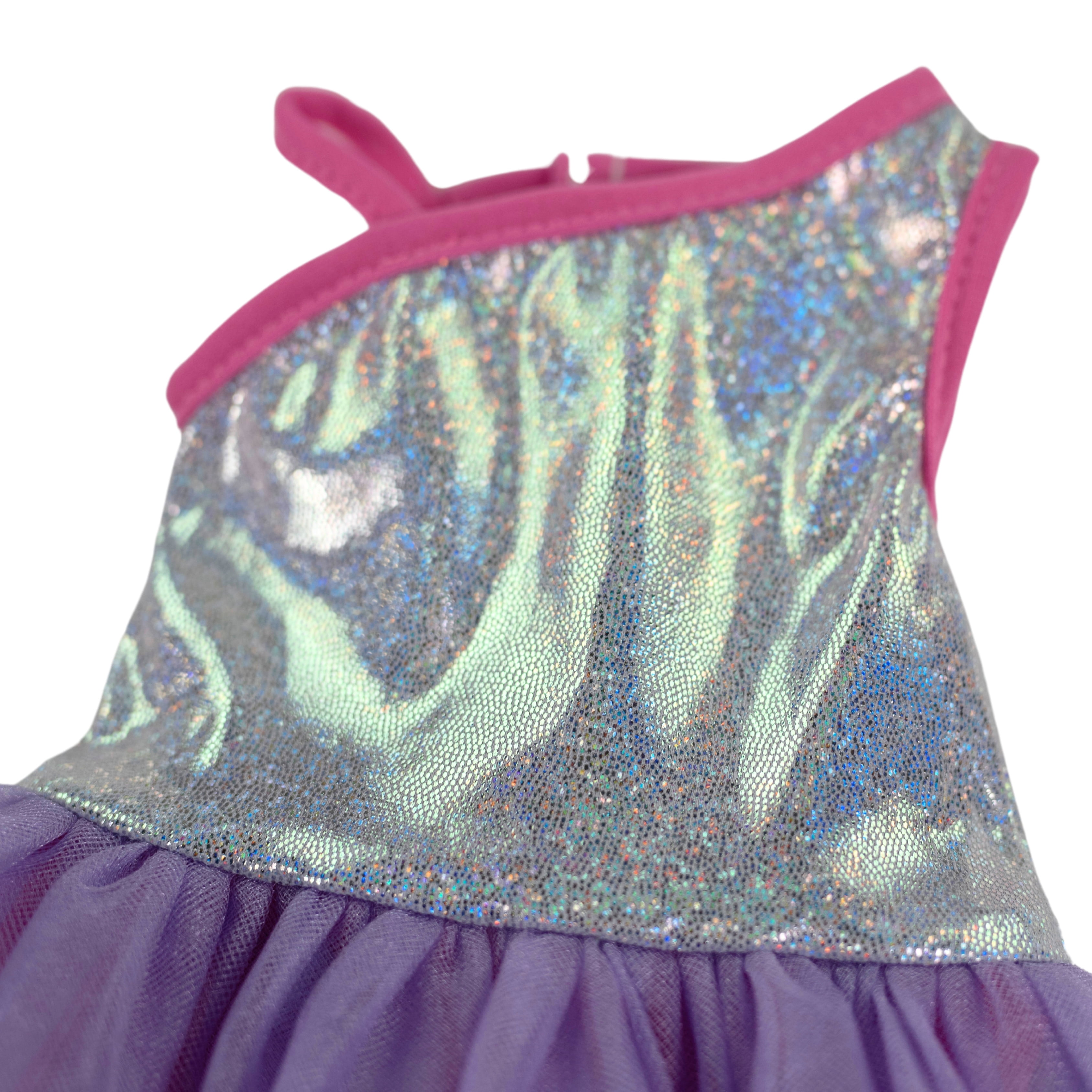 My Life As Ballerina Fashion Set for 18-inch Doll, 3 Pieces Included, Silver with Pink and Purple