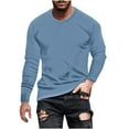 thumbnail image 2 of Mens Big & Tall T Shirts Plus Size S-5X Long Sleeve Crewneck Tops Casual Solid Color Pullover Slim Breathable Basic Athletic Workout Tshirts Shirt, 2 of 5
