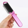 thumbnail image 2 of OPALESQUE 2PCS Travel Hair Brush, Folding Hair Brush with Mirror, Compact Hair Comb, Portable, Collapsible Pocket Brush, Small, for Women, Silver & Purple, 2 of 7
