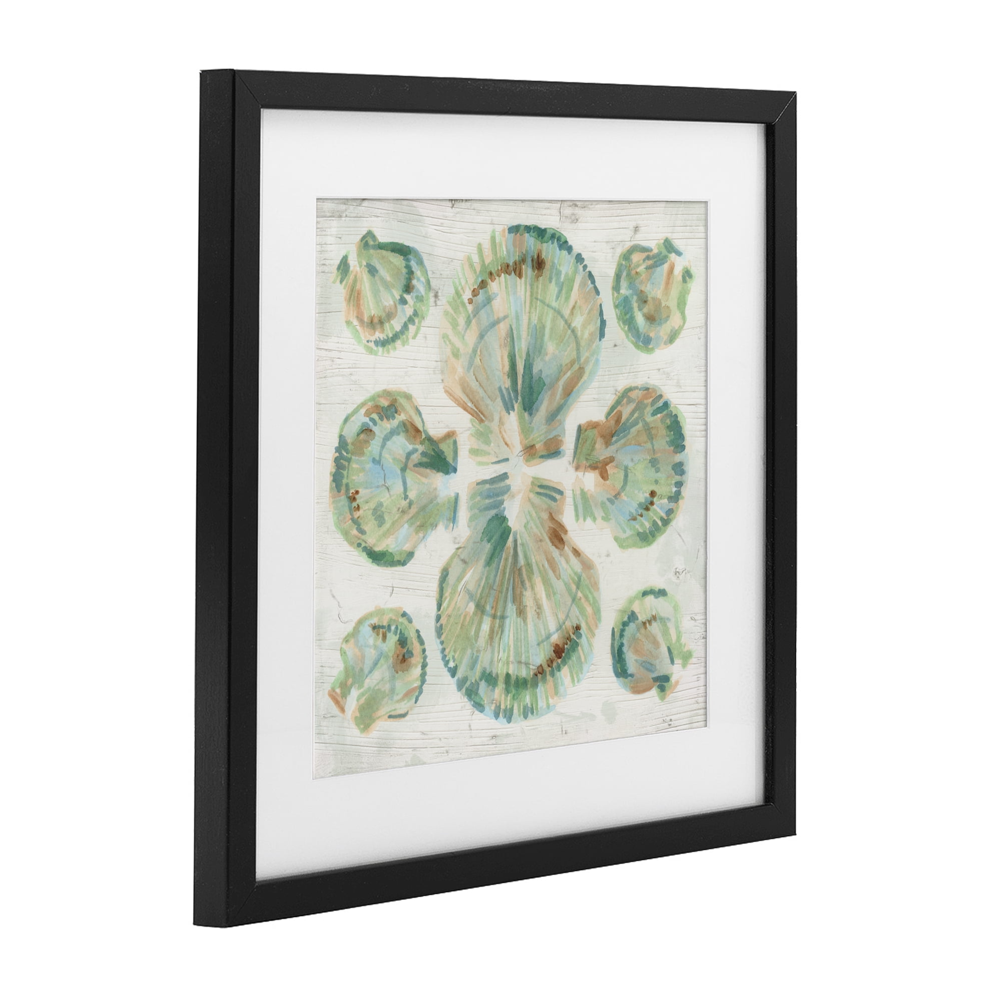 Stupell Industries Saltwashed Shells Symmetry Black Framed Print Under Glass, design by June Erica Vess