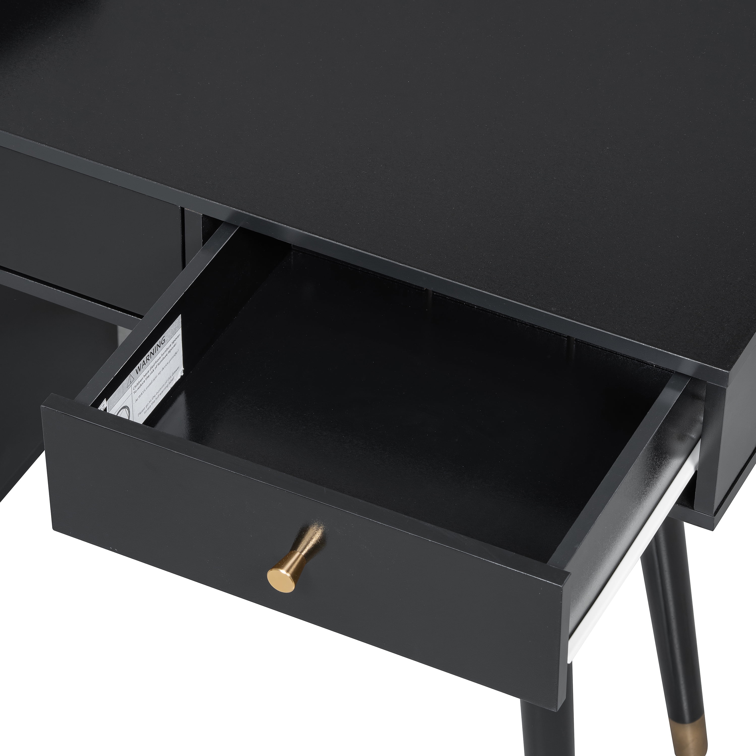 Euroco Modern Vanity Desk with Charging Station, Drawers & Cabinet – Makeup Table with Padded Stool, USB Ports & Storage for Bedroom or Office