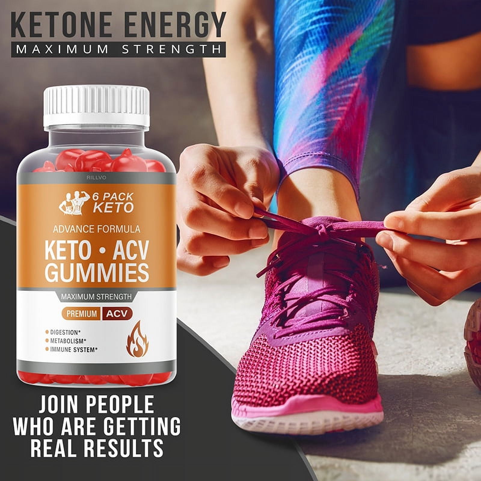 (3 Bottles) 6 Pack Keto ACV Gummies Advanced Formula 6 Pack Keto Gummies (180 Gummies)