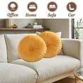thumbnail image 4 of 18-Inch Round Velvet Throw Pillow for Home Decorative Couch (Yellow), 4 of 6