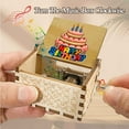 thumbnail image 2 of Wooden Music Box, Mini Vintage Hand Crank Music Box Laser Engraved Happy Birthday Gifts for Wife, Daughter, Dad, Mom, 2 of 5