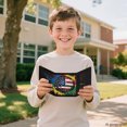 thumbnail image 7 of Chririnla Scrawl USA Flag Golf Ball Lightweight Children's Wallet, Polyester Kids Trifold Wallet Large Capacity Trifold Card Wallet for School Outdoor, 7 of 7