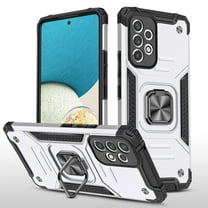 Samsung Galaxy S22 Plus Case, Rosebono Hybrid Slim Colorful Armor Cover Case With Adjustable Integrated 360 Degree Rotating Ring Kickstand For Samsung Galaxy S22 Plus (Silver)