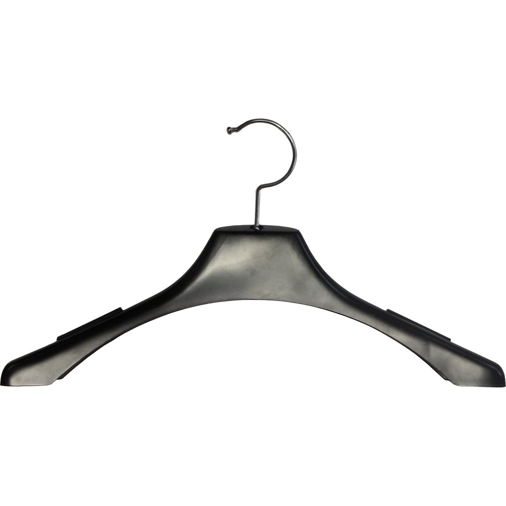 INTERNATIONAL HANGER 1 inch Thick Black Plastic Display Hanger with