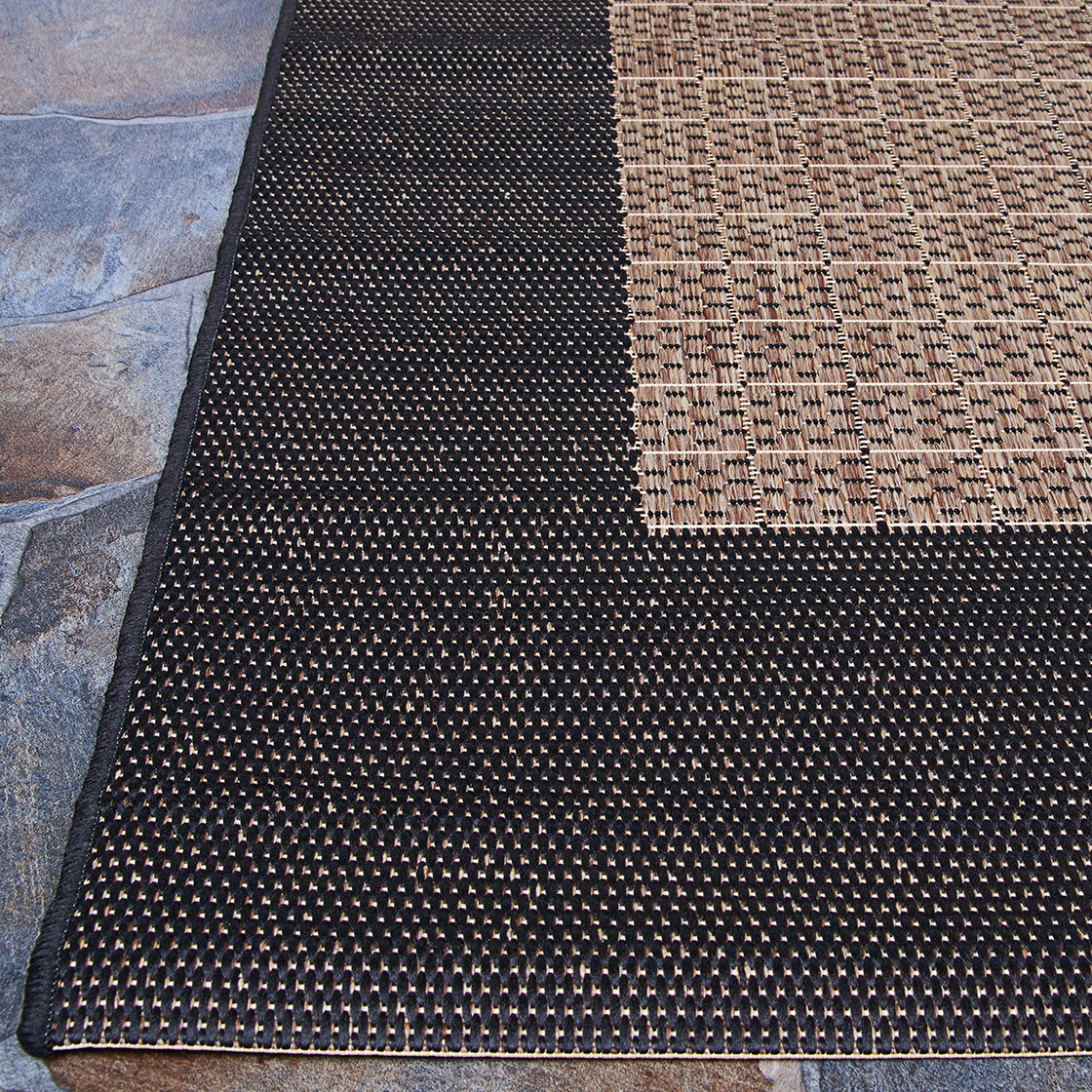 Couristan Recife Checkered Field Indoor / Outdoor Area Rug, Cocoa- Black, 2' x 3'7" - image 4 of 6