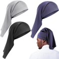 thumbnail image 1 of Gorra Dread Loc Foaincore con forro satinado, 3 piezas (gris/azul/negro), 1 of 6