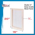 thumbnail image 3 of U.S. Art Supply 16" x 20" Birch Wood Paint Pouring Panel Boards, Studio 3/4" Deep Cradle (Pack of 2), 3 of 6