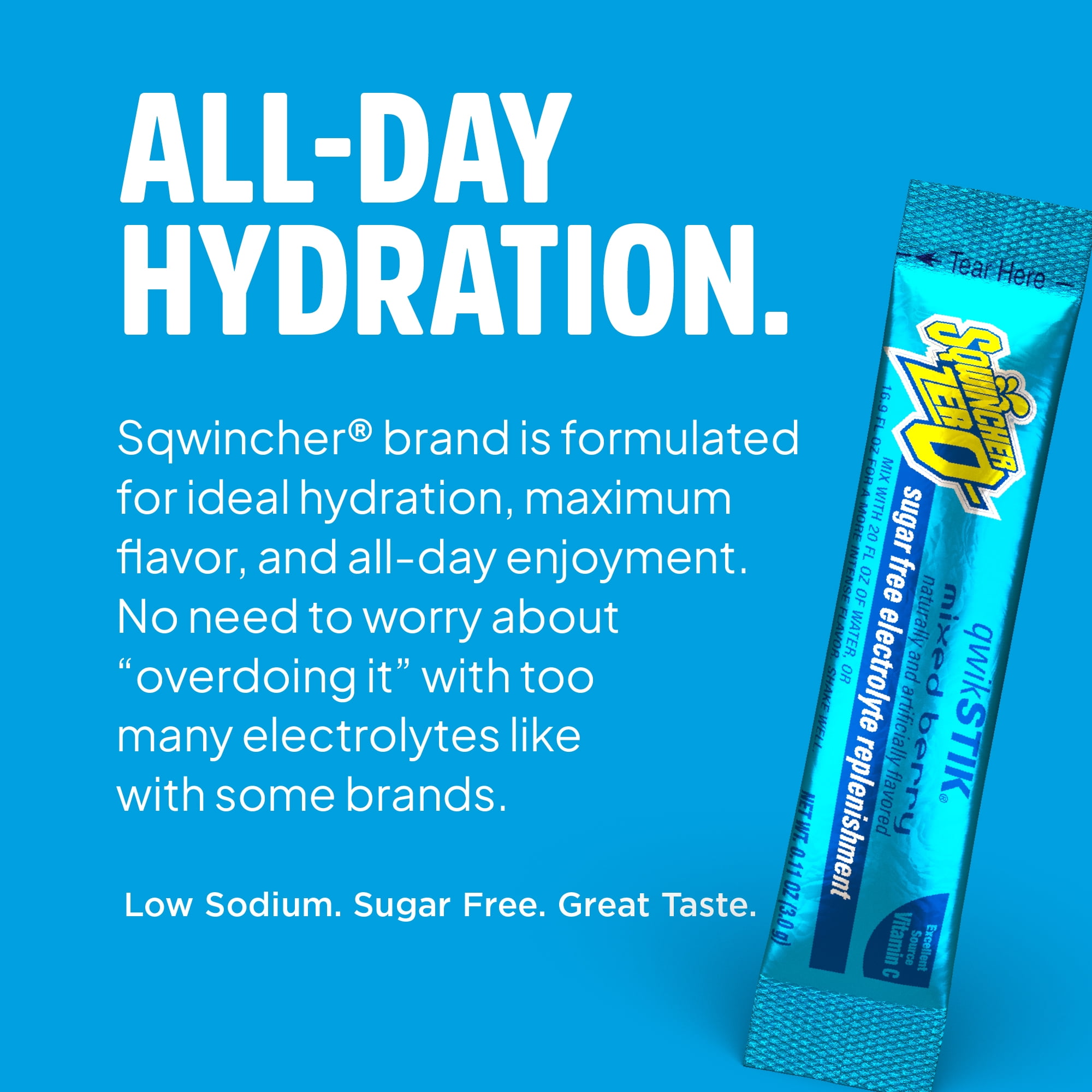 Sqwincher Qwik Stik Zero 10 ct, Mixed Berry