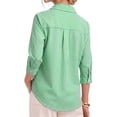 thumbnail image 5 of Fantaslook Striped Tops for Womens 3/4 Sleeve V Neck Shirts Dressy Casual Business Work Blouses Trendy Lapel Tops, 5 of 9