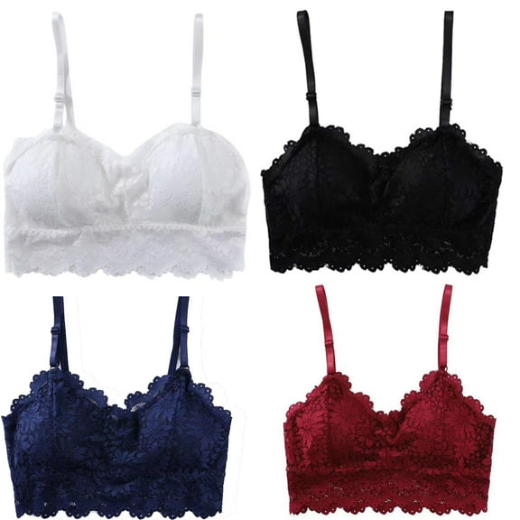 Ladies Women's Lace Floral Top Bralette Bralet Bra Wire Free Underwear Push Up Lingerie