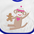 thumbnail image 4 of Inktastic Sock Monkey Gingerbread Boys or Girls Baby Bib, 4 of 4