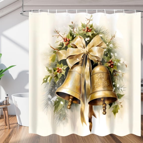 Christmas Fun Theme Shower Curtain for Bathroom Shower Curtain Set with 12 Hooks Waterproof Fabric Bath Curtain for Bathtub Restroom Decor, 72 X 72 in