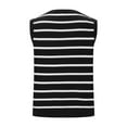 thumbnail image 6 of Kovlvoll Womens Tops Casual Sleeveless Loose Cardigan Button up Striped V-Neck Sweater Vests Top, 6 of 6