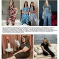thumbnail image 4 of Ekouaer 2 Pack Women's Capri Pajama Sets Short Sleeve Two-Piece Pjs V Neck Tops & Pants Printed Lounge Sets, 4 of 6
