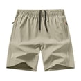 thumbnail image 4 of Hearthz Mens Shorts Quick Dry Elastic Waist Lightweight Men's Running Athletic Shorts with Pockets Summer Beach Shorts Men Khaki S, 4 of 4