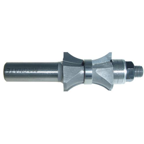Magnate 5864 Finger Nail with Center Bearing Router Bit - 1" Profile Height, 3/16" Cutting Depth, 1" Overall Diameter, 3/4" Radius, 1-1/2" Shank Length