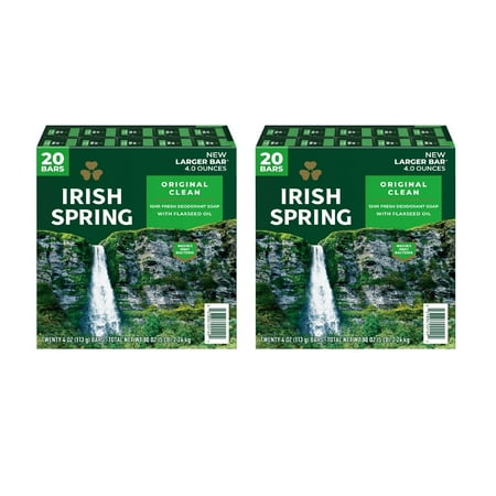 Irish Spring Bar Soap, Original Clean (4 oz., 20 ct.) 2PK