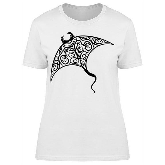 Ornament Devil Ray Fish T-Shirt Women -Image by Shutterstock, Female Small