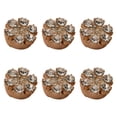 thumbnail image 2 of 6x Gemelos para hombre Gemelos redondos Desmontables Clips de botón de camisa de moda Cubiertas de botones de diamantes de imitación para fiesta de , Dorado, 2 of 8