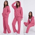 thumbnail image 4 of VV AVEORS Sweatsuits Women 2 Piece Outfit Zip Up Jacket Comfort Jogger Set Fleece Hoodie And Sweatpants Set Matching Sweat Sets Hot Pink 3XL, 4 of 4