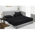 thumbnail image 2 of Split California King 5-Piece Sheet Set, 600-TC Giza Cotton, 15 inch Deep Pockets - Black, 2 of 7