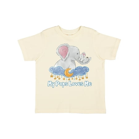 

Inktastic My Pops Loves Me Cute Elephants Clouds Moon and Stars Gift Toddler Boy or Toddler Girl T-Shirt