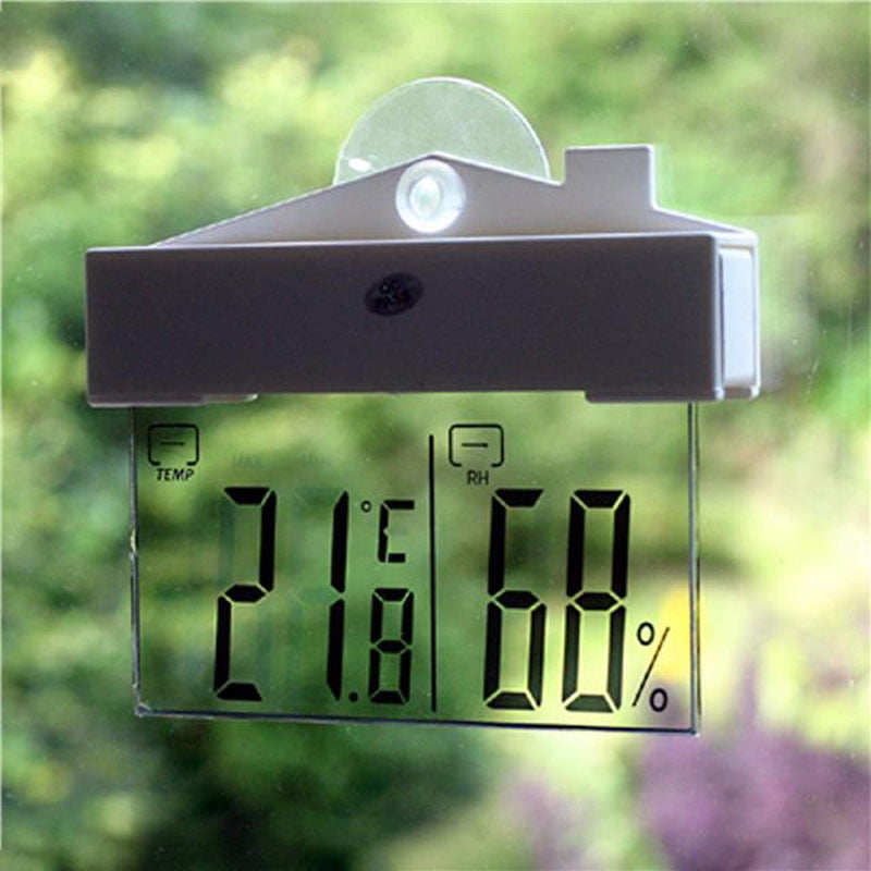 NEW! Digital Thermometer Hydrometer Indoor Outdoor With Suction Cup 