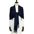 thumbnail image 5 of ManxiVoo Women's Imitation Wrap Evening Gown Shawl Long Scarf Soft Lightweight Elegant Accessory for Special Occasions and Formal Events Navy, 5 of 7