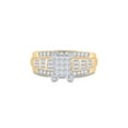 thumbnail image 2 of 14kt Yellow Gold Princess Diamond Cluster Bridal Wedding Engagement Ring 7/8 Cttw, 2 of 4