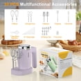 thumbnail image 2 of VAVSEA Electric Hand Mixer with 32 Attachments, Includes 2 Whisk, 2 Dough Hooks, 2 Beater, Cake Decorating, 500W Handheld Mixer for kitchen, Baking, Blending, Purple, 2 of 9