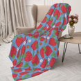 thumbnail image 3 of Rateoe Hand Drawn Strawberry Pattern Flannel Throw Blanket, Ultra-soft Blanket for Bed, Couch, Car, Hypoallergenic Anti-pilling blanket-80"x60"(Vertical), 3 of 6