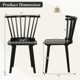 thumbnail image 3 of Costway Rubber Wood Windsor Dining Chairs Set of 2 with Spindle Back for Living Room Black, 3 of 9