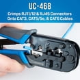 thumbnail image 3 of Jonard Tools TK-RJ45 Network Tool Kit for CAT5, CAT5E, and CAT6  Includes 6-in-1 Crimper RJ11 / RJ12 / RJ45, Punch Down Tool, Cable Stripper, and RJ45 & RJ12 Connectors, 3 of 6