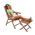 thumbnail image 3 of Teak Foot Stool - 20" W x 18-1/2" x 19-1/2", 3 of 4