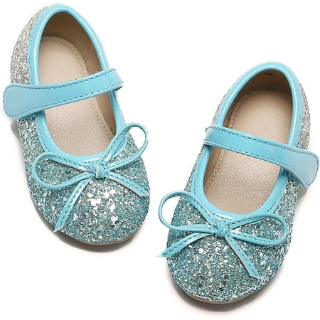 

QWZNDZGR Toddler Flower Girl Dress Shoes - Girl Ballet Flats Party School Shoes Wedding