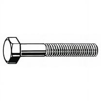 Grade 5, 5/16"-18 Hex Head Cap Screw, Zinc Plated Steel, 4 in L, 25 PK